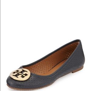 Tory Burch Perforated Vera Flat - Navy